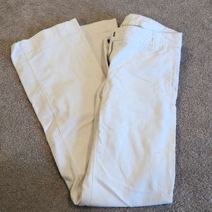 White Corduroy Boot Cut Pants